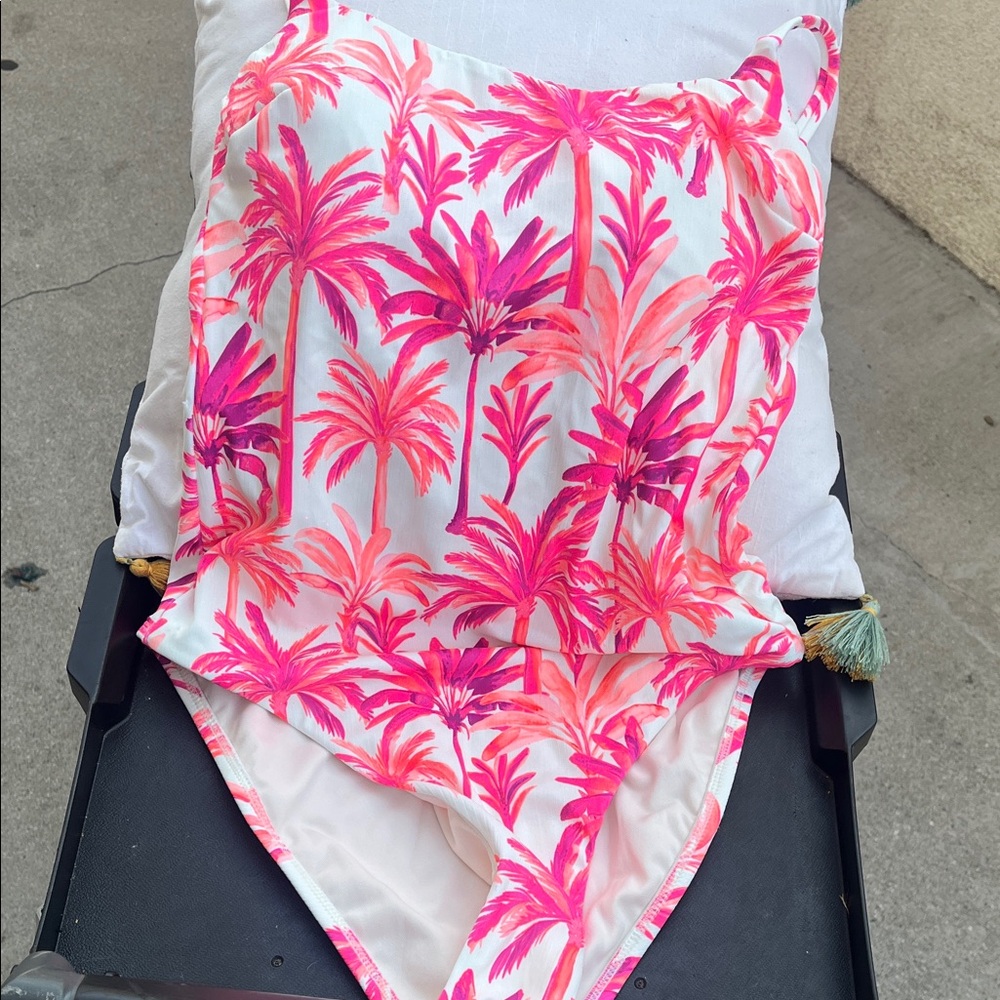 Shade & Shore Pink and White Floral Swimsuit
